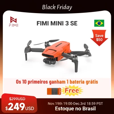 MINI 3 SE FIMI UAV 4K 30fps Cam 12MP Shots, Fimi Stabilized 3-Axis Gimbal, 9KM Transmission 245g Light GPS Foldable