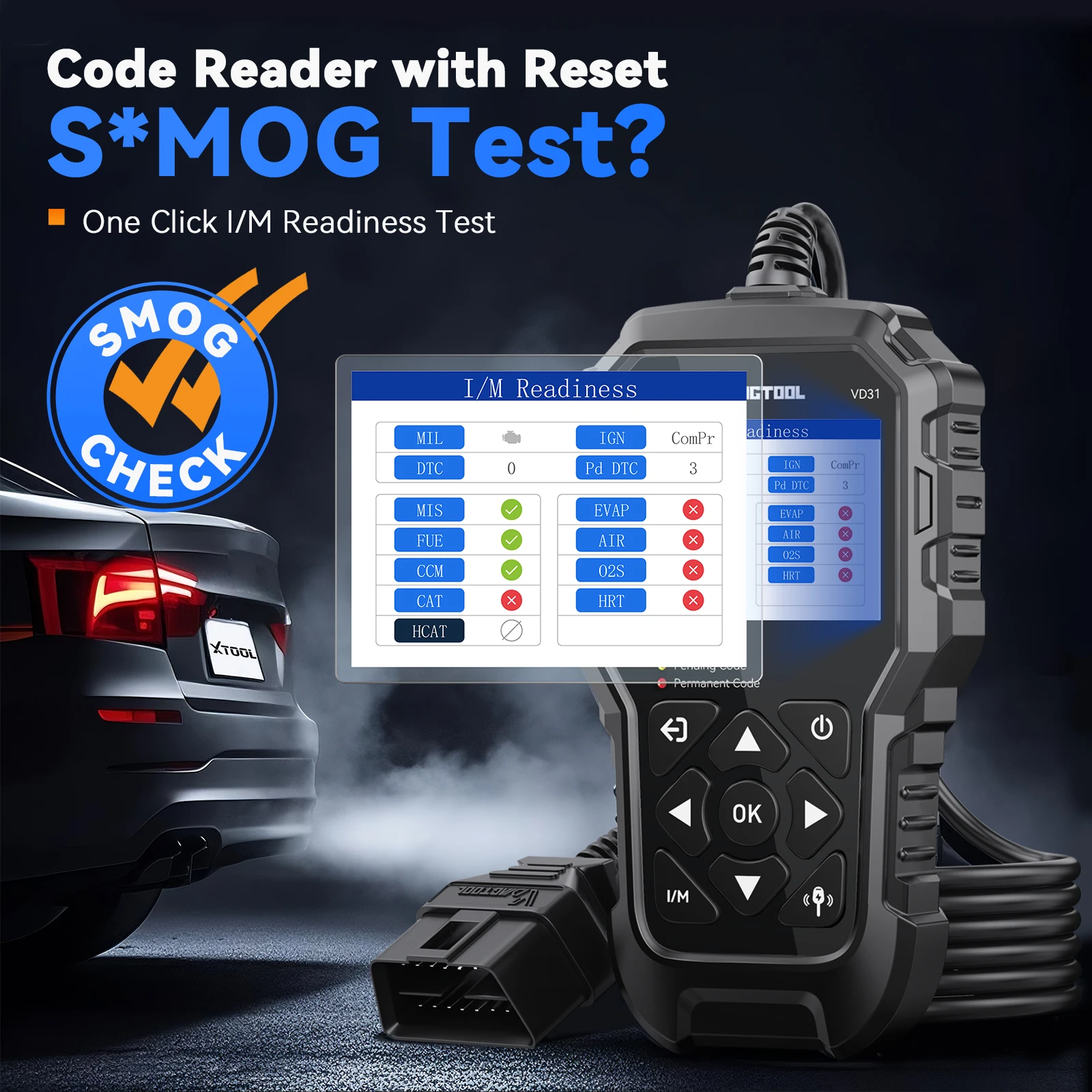 Vdiatool vd31 obd2 scanner leitor de código de falhas do motor do carro com teste de bateria chave/dados ao vivo/i/m leitura para todos os carros obdii - Image 5