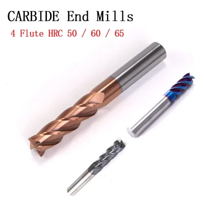 1 pçs conjunto de corte hrc50 hrc60 hrc65 4 flauta 4mm 5mm 6mm 8mm 12mm liga carboneto fresagem aço tungstênio fresa final