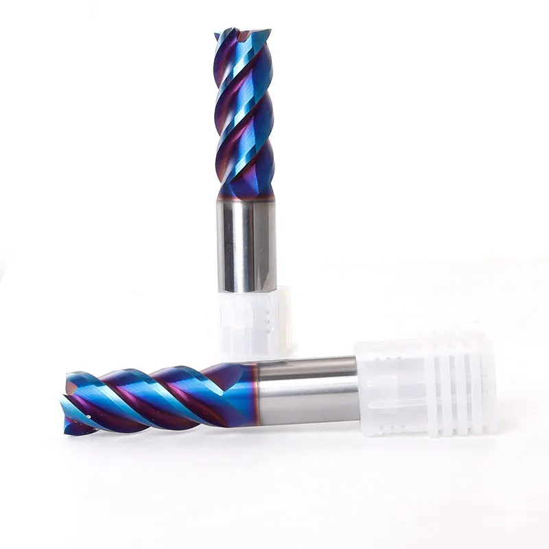 ZGT Endmill Cutting HRC65 4 Flute 3mm 4mm 5mm 6mm 8mm 10mm 12mm Metal Cutter Alloy Carbide Milling Steel Milling Cutter End Mill - Image 5