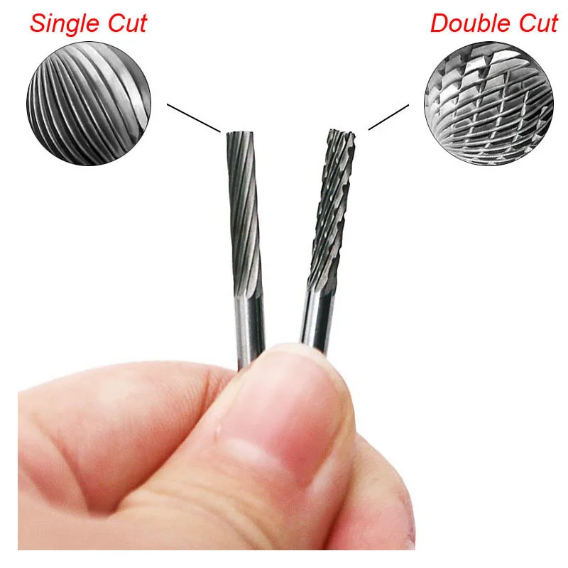 3mm Shank Tungsten Carbide Burr 1/8" Carving Engrave Rotary Rasp File Diamond Grinding Steel Wood Metal Working Milling Cutter - Image 5