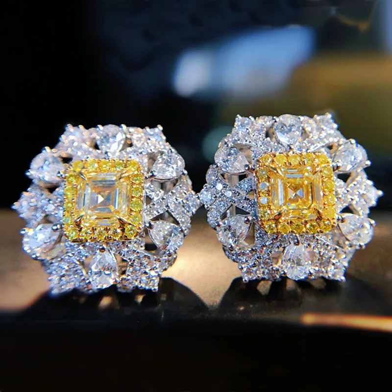 Topázio Vintage Moissanite Brincos Para As Mulheres, 100% Real 925 Jóias De Prata Esterlina, Presente De Noivado De Casamento, Brincos Promessa - Image 2