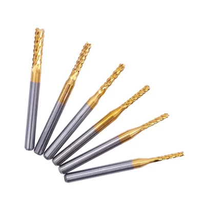 10pcs 0.6-3.175mm Carbide PCB Corn Milling Cutter Set Shank Machine Engraving Bit End Mill Milling Cutter For Metal