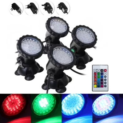 Lâmpada subaquática de led, à prova d'água ip68, 12v, luz rgb, piscina, tanque de peixes, aquário, jardim, holofote