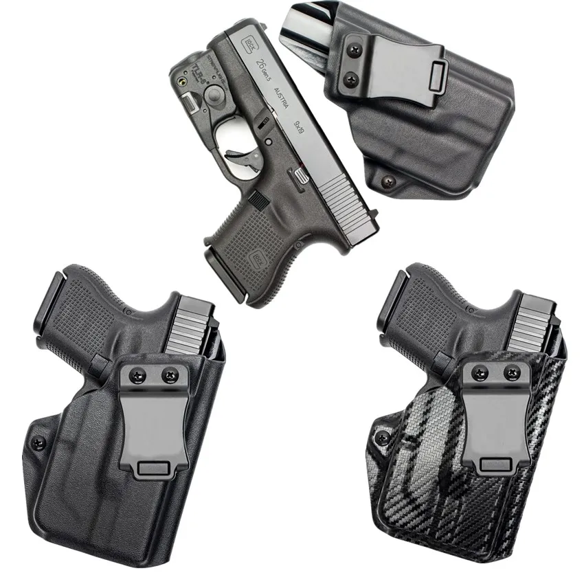 Carbon fiber Kydex IWB Holster For Glock G 26 27 28 33 43 43x 48 With Streamlight TLR 6 FlashLight Laser lamp Inside Waistband - Image 2