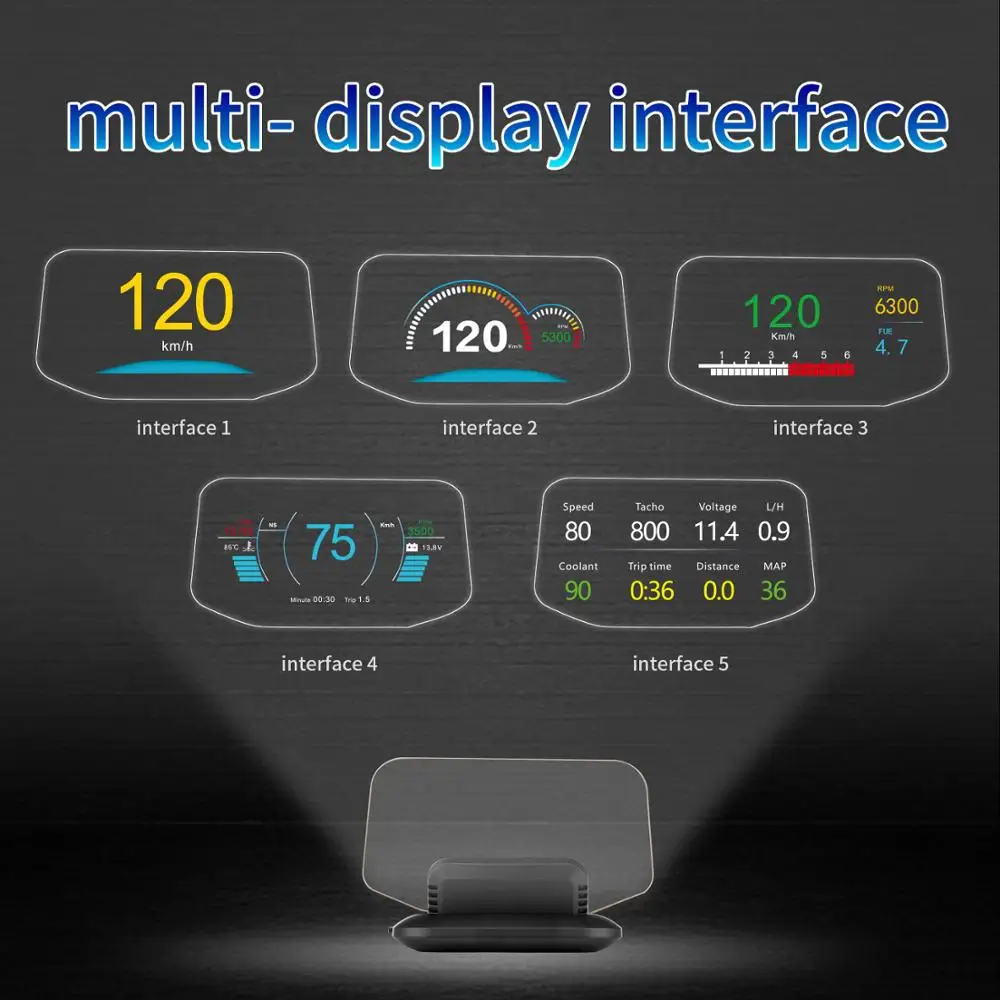 Newest C1 Car HUD Display OBD Electronics Head Up Display Car Speedometers Overspeed Warning GPS Speedometer OBD2+GPS Dual Mode - Image 2