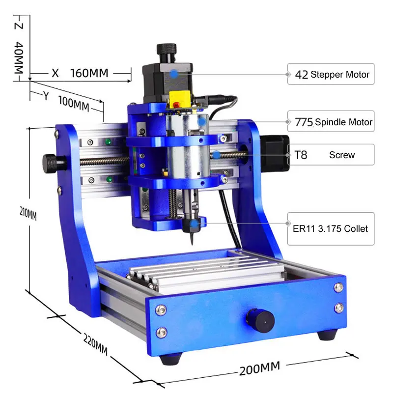 220V 110V Offline Control Aluminum CNC Router Engraver 1310 Desktop PCB Milling Cutter Machine Wood Carving Optional 500mW Laser - Image 3