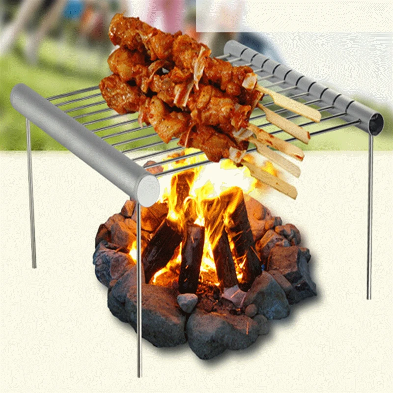 Chegam novas mini bolso churrasco grill portátil de aço inoxidável churrasqueira dobrável churrasqueira acessórios para uso em casa parque 2