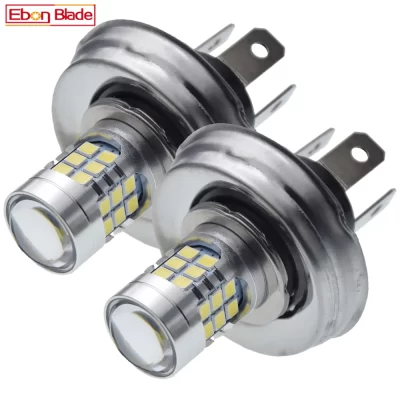 2Pcs P45T LED Lamp Bulb Headlight White 6000K R2 6V 12V For Car Motorcycle Motorbike Scooter ATV Moped Forklift Tractor UTV Bike