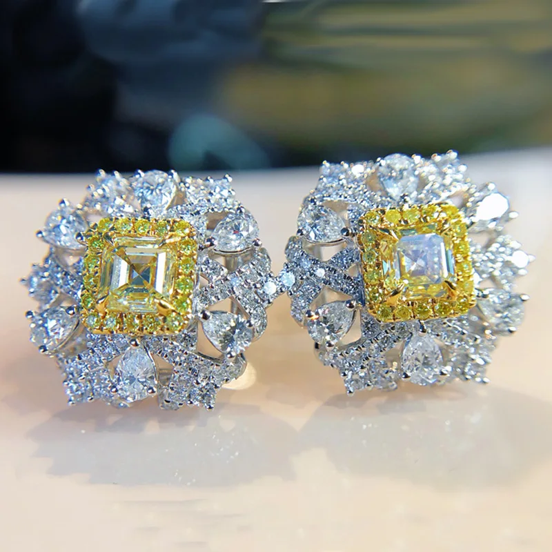 Topázio Vintage Moissanite Brincos Para As Mulheres, 100% Real 925 Jóias De Prata Esterlina, Presente De Noivado De Casamento, Brincos Promessa - Image 3