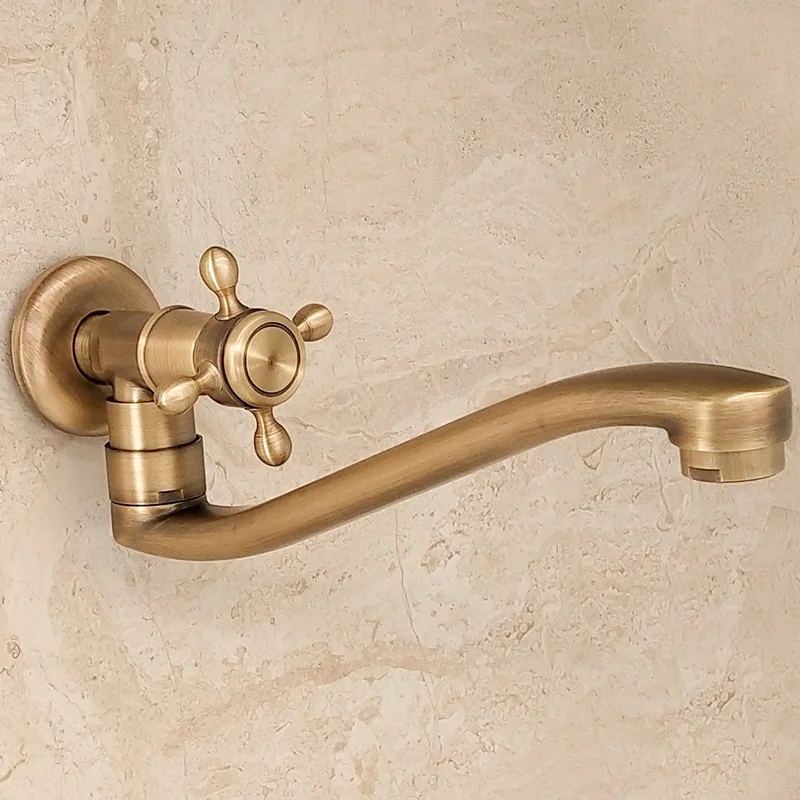 Ellen única torneira fria de parede ao ar livre mop piscina torneira antqiue bronze parede torneira da pia da cozinha rotativa ml982 - Image 3