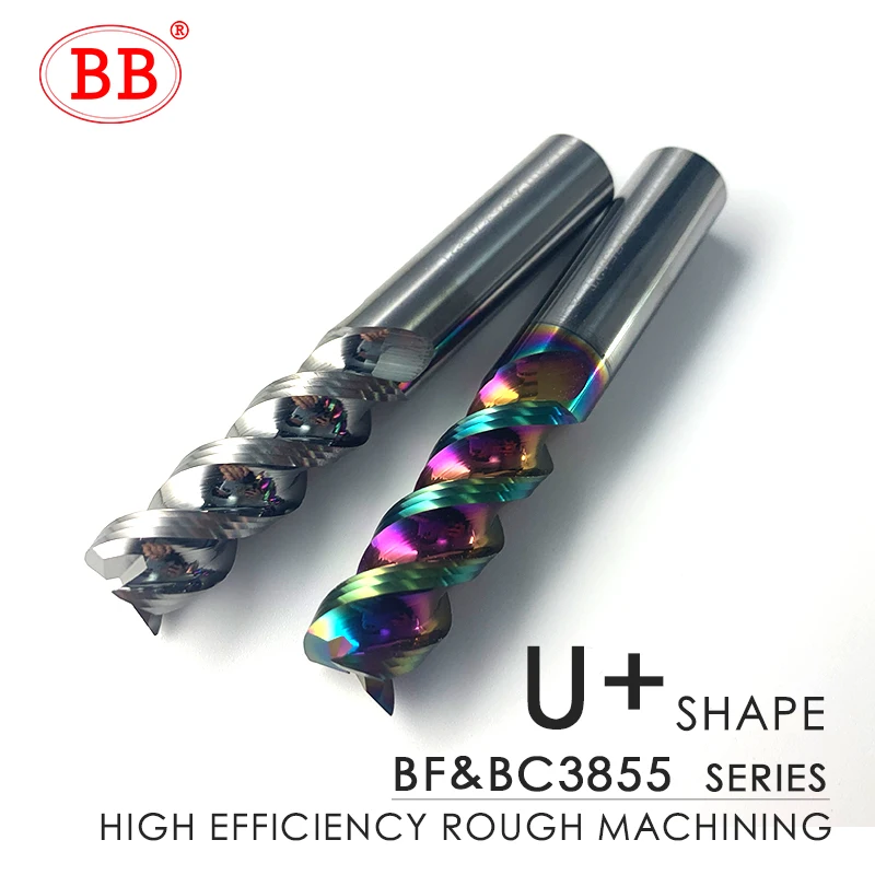 Bb 3 flauta carboneto fresa tungstênio fresa cnc ferramenta 1 a 20mm hrc55 para alumínio fibra de vidro acrílico madeira cobre plástico - Image 3