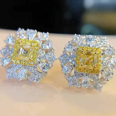 Topázio Vintage Moissanite Brincos Para As Mulheres, 100% Real 925 Jóias De Prata Esterlina, Presente De Noivado De Casamento, Brincos Promessa