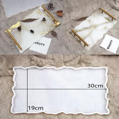 Molde de silicone para resina grande retângulo placa de chá coaster diy moldes de resina epóxi uv para decoração de casa artesanato fazendo materiais de arte