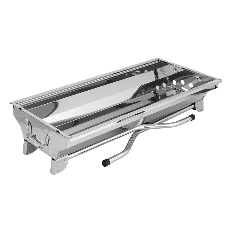Joylive ao ar livre de aço inoxidável carvão grill churrasqueira ferramenta portátil instalação gratuita alça dobrável churrasco cozinhar grade parque - Image 3