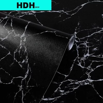 Hdhome papel de parede de mármore preto auto-adesivo revestimentos de vinil à prova dwaterproof água casca e vara papel de parede para casa decoração da parede do quarto