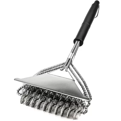 Escova e raspador para grelhar, melhor limpador de churrasco, ferramentas perfeitas para todos os tipos de grelha, incluindo Weber, acessórios ideais para churrasco