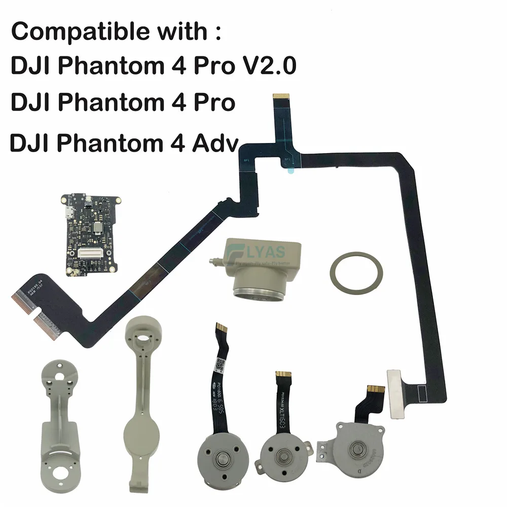 Peça de câmera gimbal para dji phantom 4 pro/adv/v2.0 aw/rolo/motor de passo/braço cabo plano flexível lente da câmera placa de alimentação de vidro