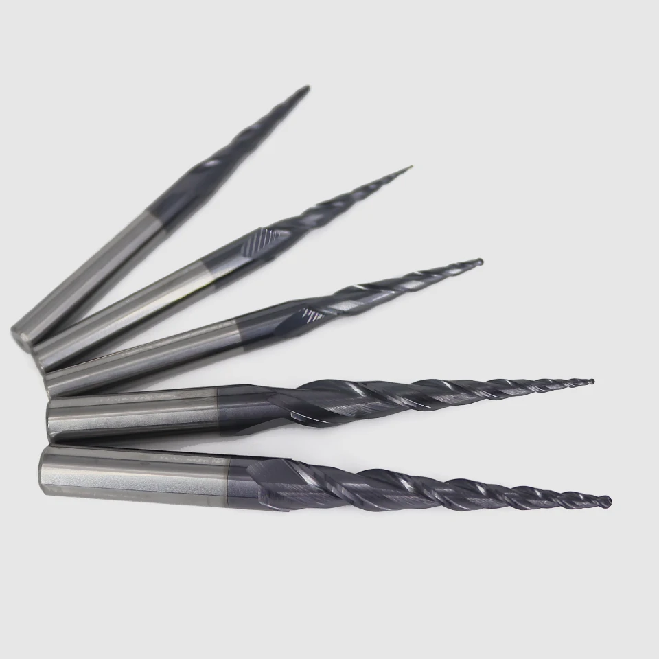 VACK Carbide Ball Nose End Mills 3.175mm 4mm 6mm 8mm Tapered End Mill Engraving Router Bits Cnc Taper Wood Metal Milling Cutter - Image 4