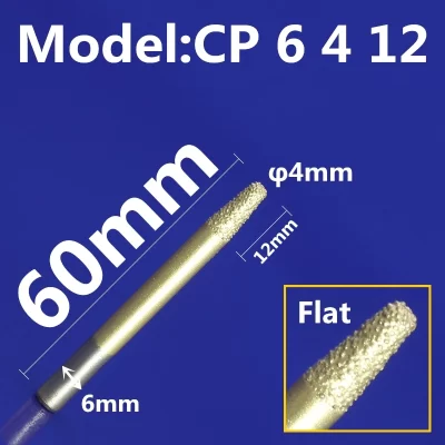 Modelo CP6-4-12,1 peça, broca de gravação em pedra de diamante cnc para mármore, pedras azuis e arenito, cortador de fundo plano cônico, broca de cone de alívio
