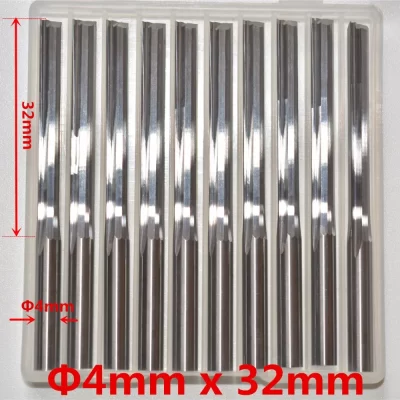 4mm*32mm-10PCS, cnc tungsten solid carbide end mill,woodworking router bit,2 flutes straight milling cutter,wood cuttter