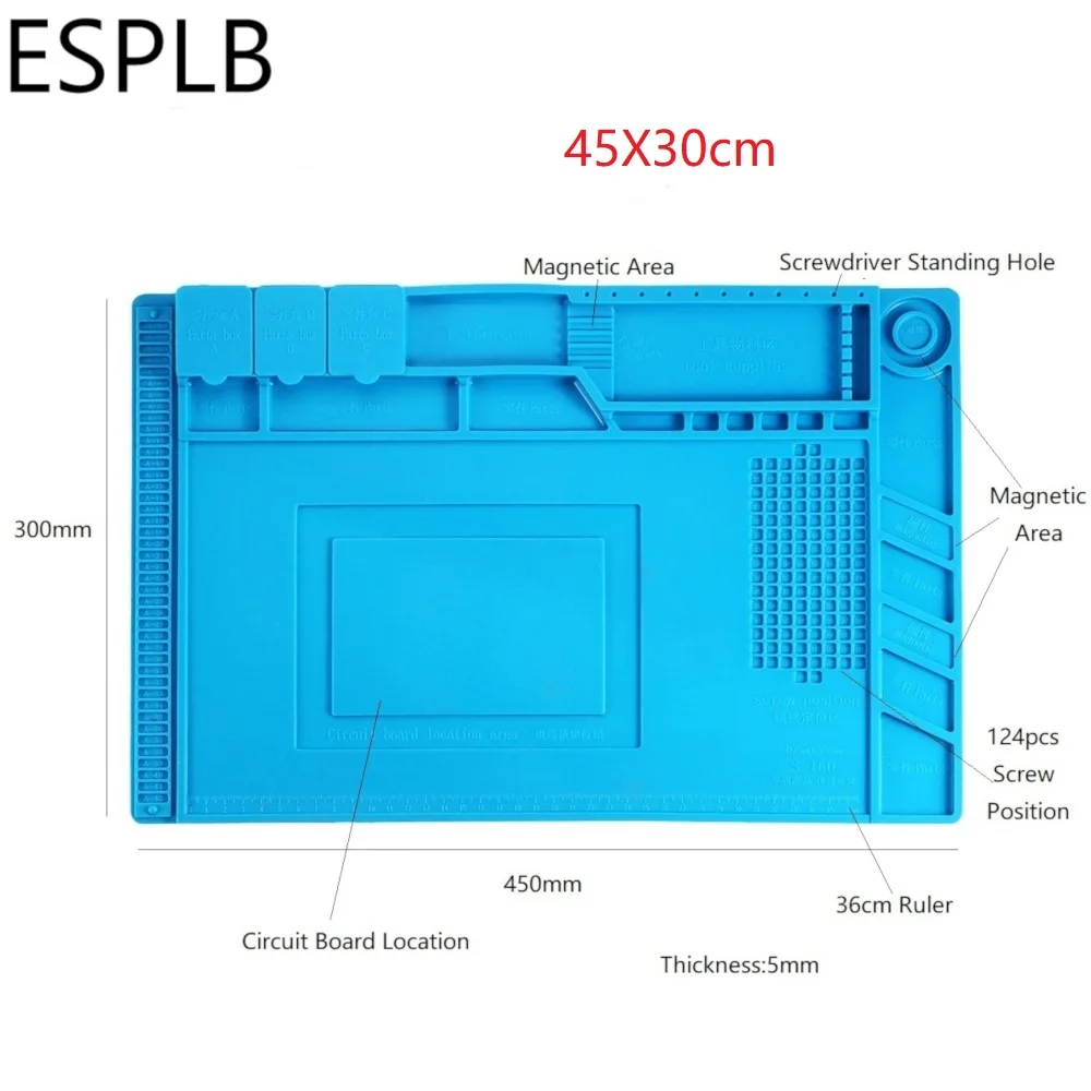 Esplb almofada de reparo de isolamento, estação de solda de silicone resistente ao calor, tipos de tapete de trabalho, plataforma de mesa, estação de solda bga - Image 2