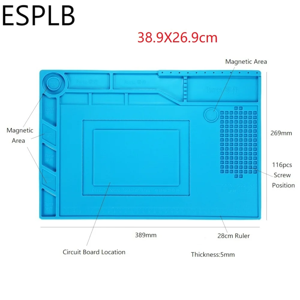 Esplb almofada de reparo de isolamento, estação de solda de silicone resistente ao calor, tipos de tapete de trabalho, plataforma de mesa, estação de solda bga - Image 6