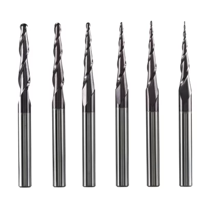 carbide Solid Carbide End Mill 4mm 6mm 8mm Ball Nose Tapered End Mills Router Bits CNC Taper Wood Metal Milling Cutter