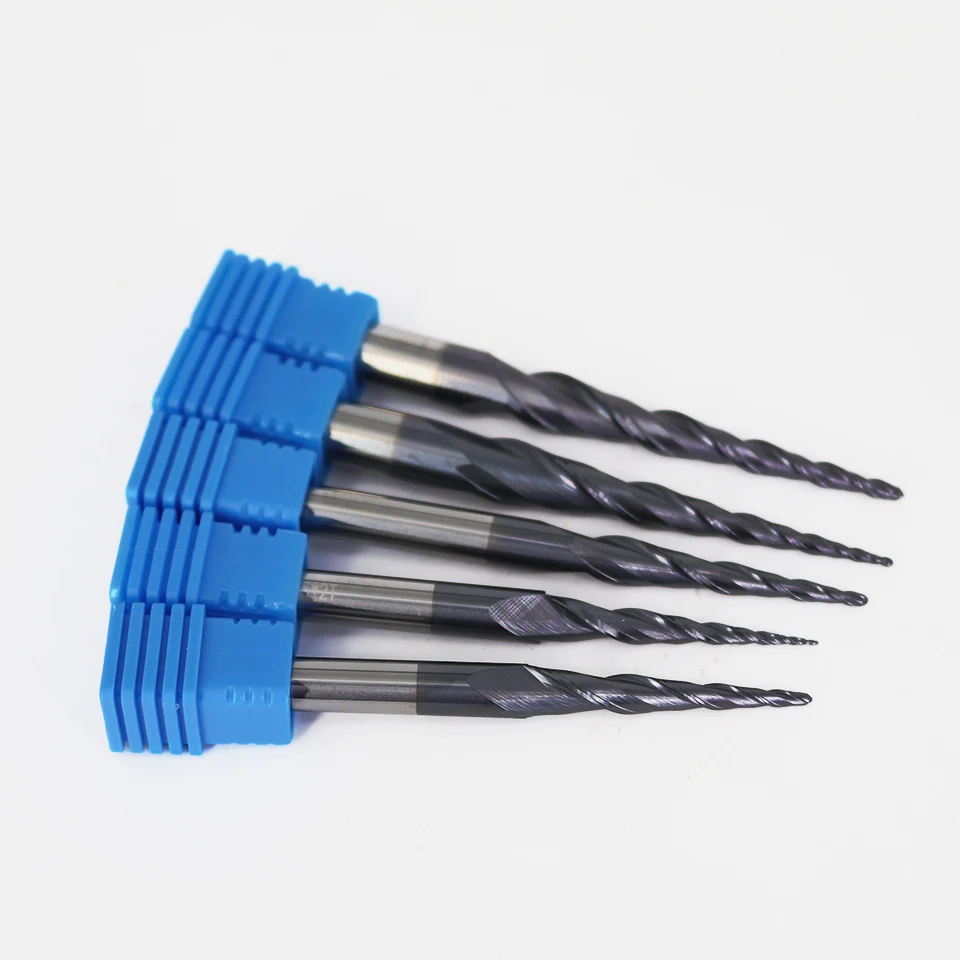 VACK Carbide Ball Nose End Mills 3.175mm 4mm 6mm 8mm Tapered End Mill Engraving Router Bits Cnc Taper Wood Metal Milling Cutter - Image 3