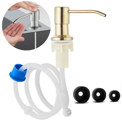 Pia da cozinha dispensador de sabão ouro cromo/preto aço inoxidável prato dispensador líquido cabeça da bomba dispensador bacia do banheiro