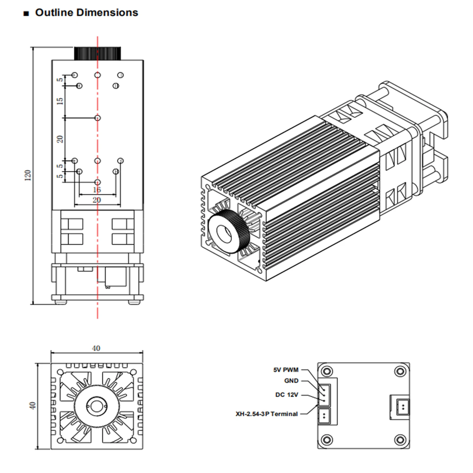 Árvore a laser 450nm 5w 4w foco ajustável ttl cabeça laser diy módulo de gravação a laser para ferramentas de corte de madeira - Image 4
