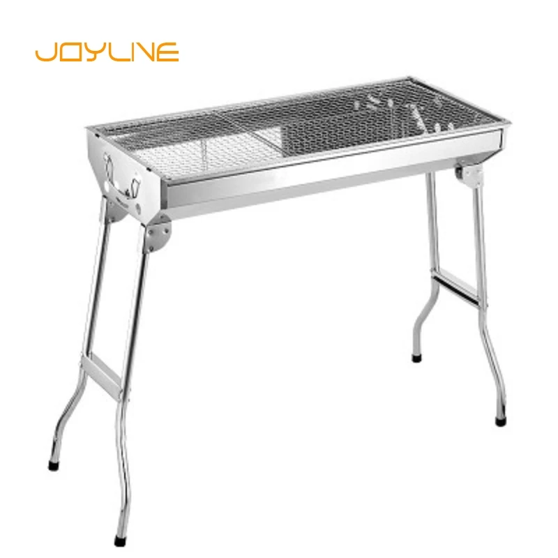 JOYLIVE-Outdoor Stainless Steel Charcoal Grill, Ferramenta de churrasco portátil, dobrável, alça de instalação gratuita, BBQ Cooking Grid Park
