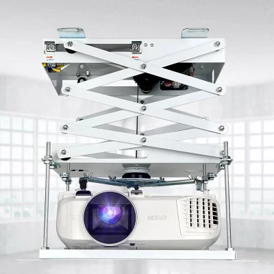 Projetor elétrico da montagem do teto, tesouras do elevador, controlo a distância, cinema, igreja, salão, escola, 70cm, 220V