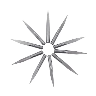 10Pcs 3 Edge Pyramid Engraving Bits 3.175mm Shank 3 Face Bit 10-90 Degrees Carbide End Mill Milling Cutter CNC Router Bit