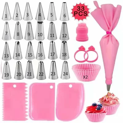 Bico tubulação ferramentas de decoração de bolo equipamentos de confeitaria acessórios de cozinha saco de pastelaria e conjunto de padaria soquete de aço inoxidável