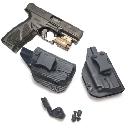 Inside Waistband Carbon Fiber Kydex Holster For Taurus TS9 9mm with Olight PL Mini 2 Valkyrie 600 Lumens Flashlight laser Case