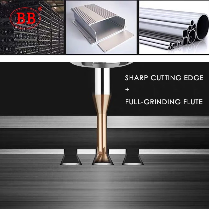 BB Carbide Dovetail Milling Cutter CNC Tool 30 45 60 75 90 120 Degree Tungsten Steel Machining Tool for Metal End Mill 1mm-20mm - Image 3