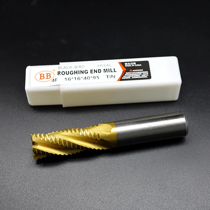 Moinho de topo de desbaste bb hss 3 4 flauta dentes de passo fino usinagem de aço de alumínio revestimento de estanho ferramenta de metal de baixa velocidade 6mm 7mm 8mm 10 12 - Image 3