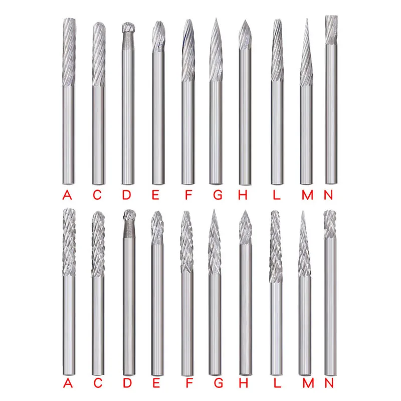 3mm Shank Tungsten Carbide Burr 1/8" Carving Engrave Rotary Rasp File Diamond Grinding Steel Wood Metal Working Milling Cutter - Image 3