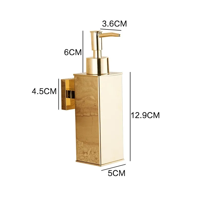 Dispensador de sabão líquido banheiro fixado na parede ouro aço inoxidável chuveiro gel detergente shampoo garrafa para cozinha hotel casa - Image 5