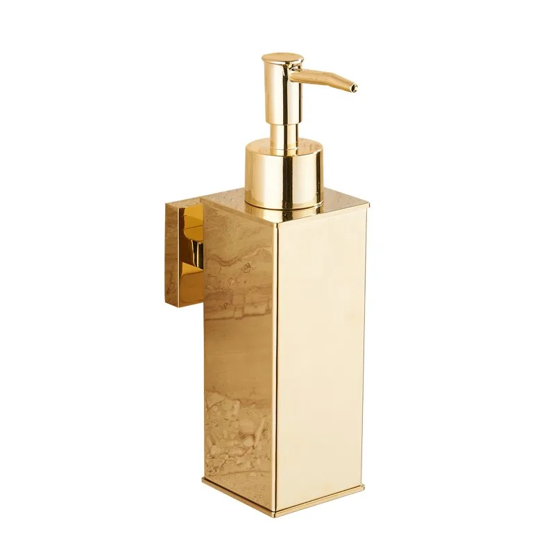 Dispensador de sabão líquido banheiro fixado na parede ouro aço inoxidável chuveiro gel detergente shampoo garrafa para cozinha hotel casa - Image 6