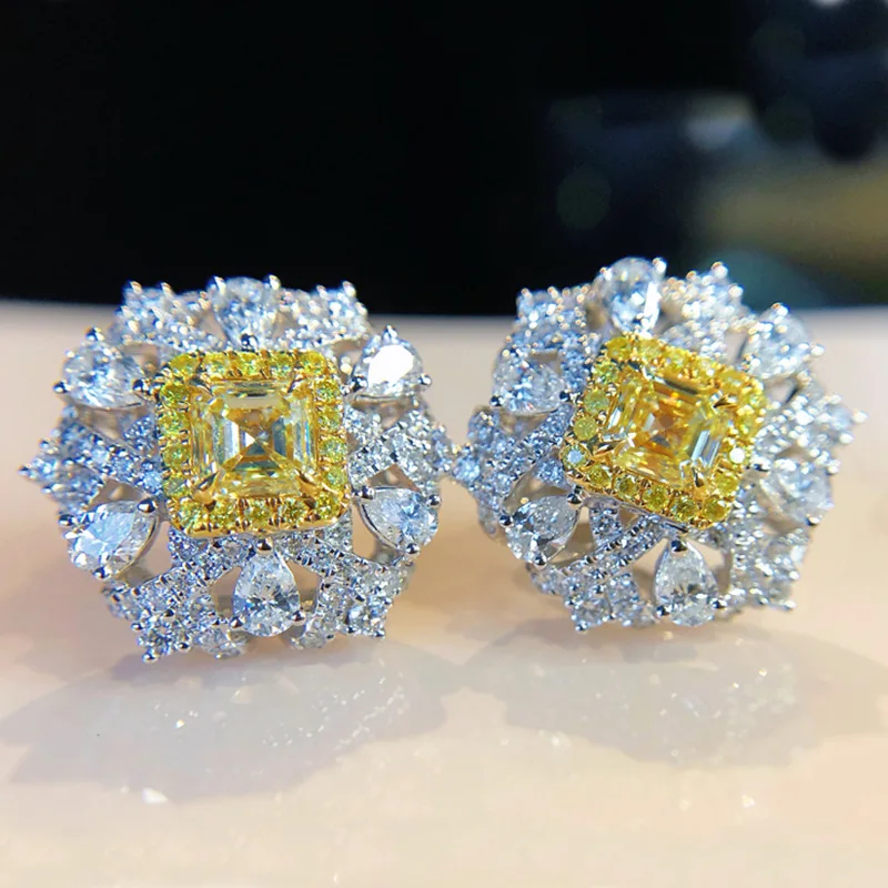 Topázio Vintage Moissanite Brincos Para As Mulheres, 100% Real 925 Jóias De Prata Esterlina, Presente De Noivado De Casamento, Brincos Promessa - Image 4
