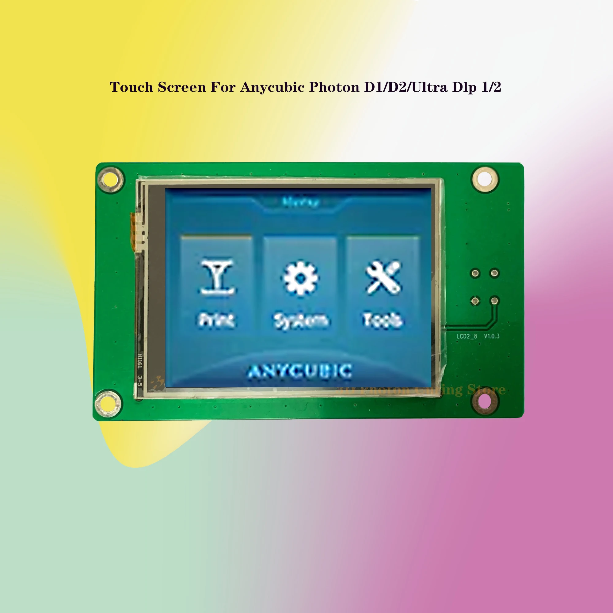 Anycúbico photon d1 d2/ultra dlp dmd impressora 3d tela sensível ao toque 2.8 Polegada operar lcd ui ícone painel de controle clique para impressão