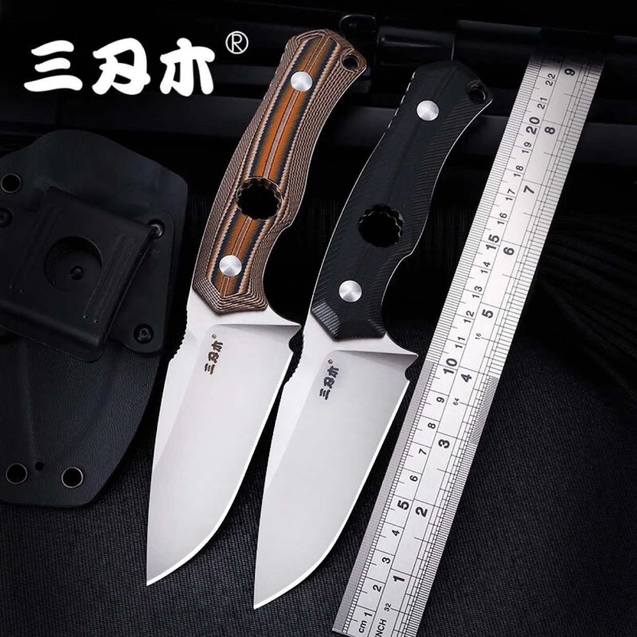 Sanrenmu-Faca de lâmina fixa com bainha, Outdoor Camping Survival, Tactical Hunting Knife, Edc Combat Tool, melhor, 14C28N, S725P - Image 4