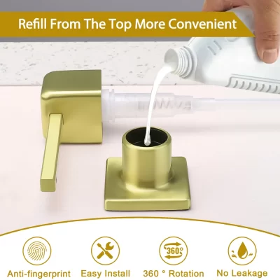 500ml bomba embutida cozinha garrafa de sabão líquido dispensador de sabão de aço inoxidável preto/ouro/prata pia da cozinha contador bomba líquida