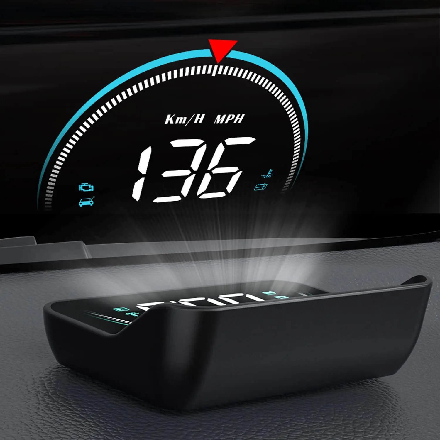 M8 Car HUD Head Up Display OBD2 Overspeed Warning Auto Electronic Water Temperature LED Digital Projector Windshield