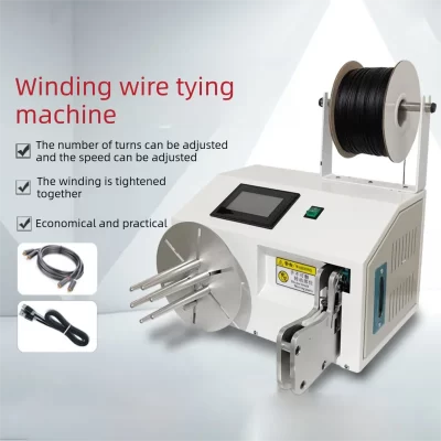 Máquina automática de amarrar fios, cabo de dados ac/dc/usb, cabo de alimentação, cabide de roupas, empacotamento de fio, enrolamento e máquina de ligação