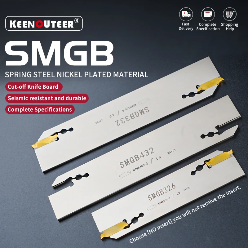 SMGB26 SMGB32 Sulco Cut-Off Cutter Holde placa de faca SMBB titular branco de alta qualidade mola aço niquelado material MGMN