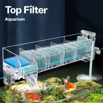 Rolo de filtro de cascata de parede para aquário, geração de oxigênio circulante, filtro superior de tanque de peixes multicamadas novo