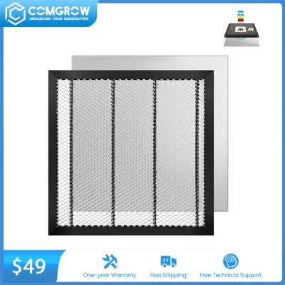 Mesa de trabalho em favo de mel a laser COMGROW com placa de alumínio para máquina de corte CO2 CNC Peças de equipamento de gravador a laser 400x400mm